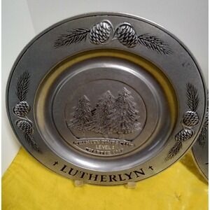 pewter 2 plates Lutherlyn Trinity Pines 1987/1988